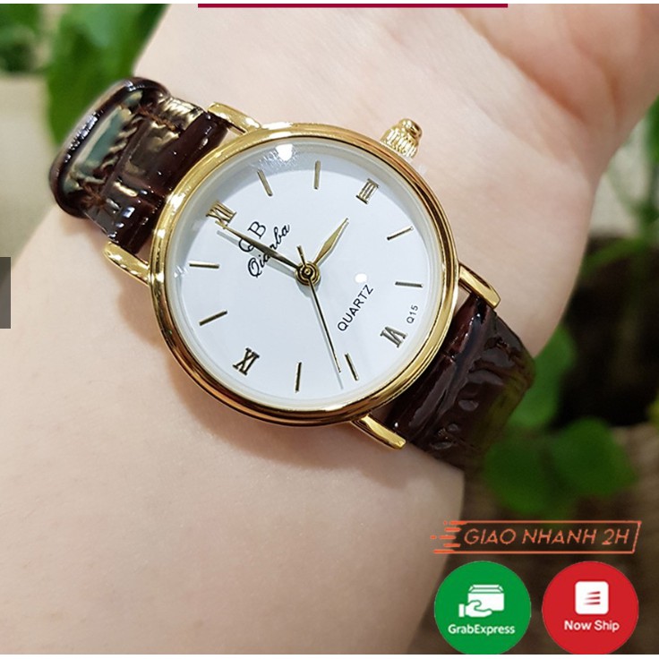 Đồng hồ nữ dây da thời trang đẹp chống nước mặt nhỏ