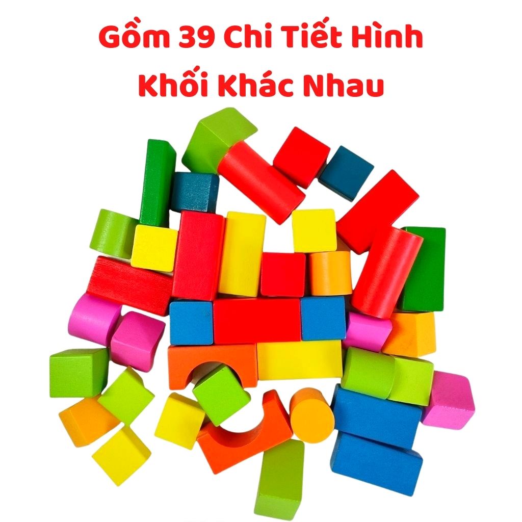 Đồ Chơi Xếp Hình Lắp Ghép Hình Khối Sắc Màu Bằng Gỗ Cao Cấp Cho Bé Phát Triển Tư Duy, Shop Bố Mốc