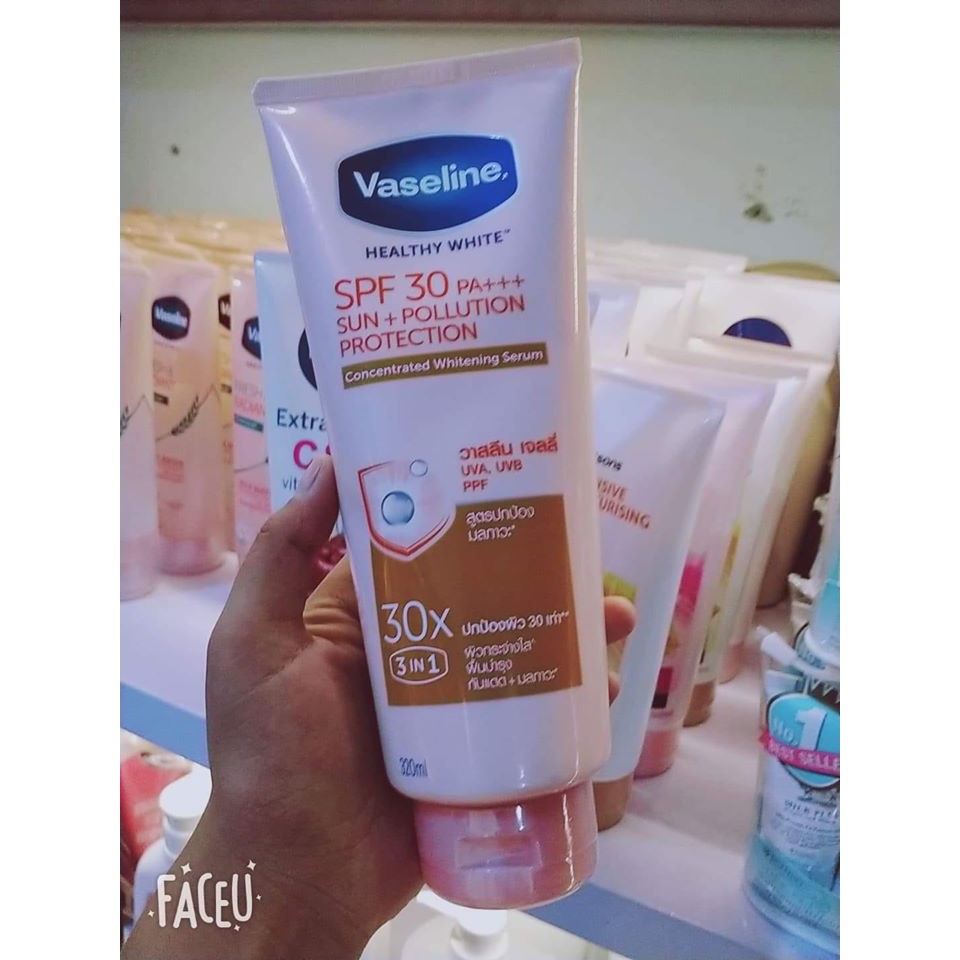 DƯỠNG THỂ VASELINE HEALTHY WHITE SPF30 POLLUTION PROTECTION 30X 320ML CHÍNH HÃNG - 6360