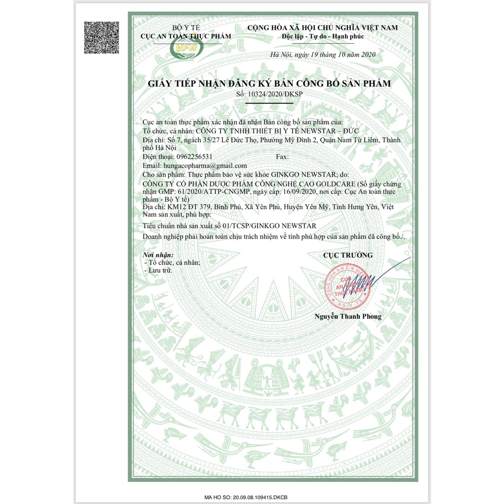 Viên uống bổ não Ginkgo Newstar chứa Ginkgo biloba giúp tan máu đông, tăng tuần hoàn máu não Hộp 100 viên