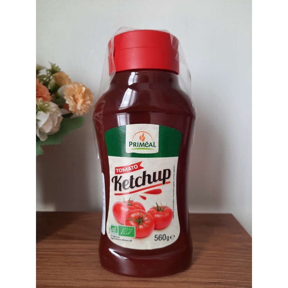 Ketchup hữu cơ Primeal 560 g - Chứng nhận hữu cơ EU (Châu Âu) &amp; AB (Pháp)