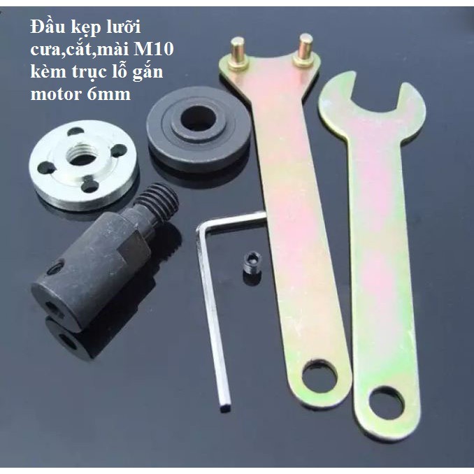 Bộ kẹp lưỡi cắt,cưa,mài M10 lỗ 6mm dùng cho motor