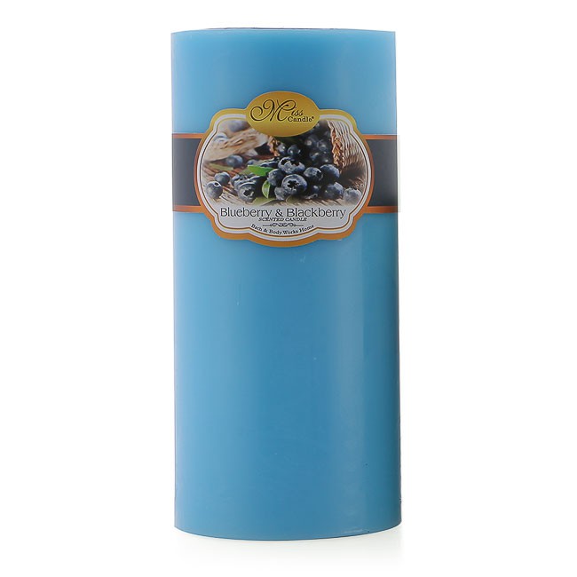 Nến thơm trụ tròn D7H15 Miss Candle MIC0277 7 x 15 cm (Xanh da trời, hương quả việt quất)