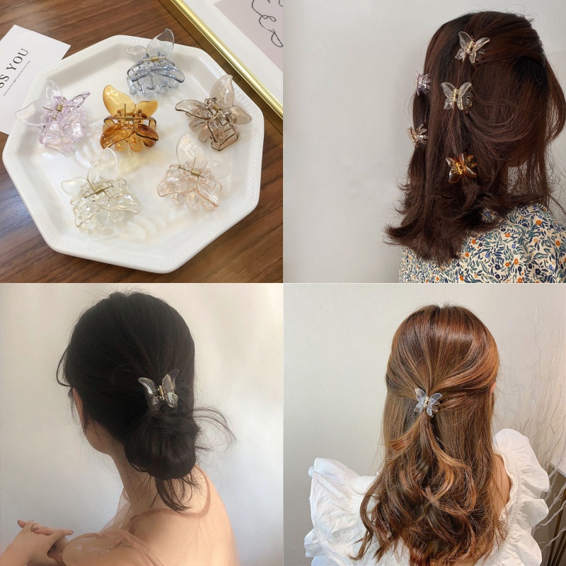 Kẹp tóc bướm trong suốt phong cách Hàn Quốc ngọt ngào thời trang cho nữ