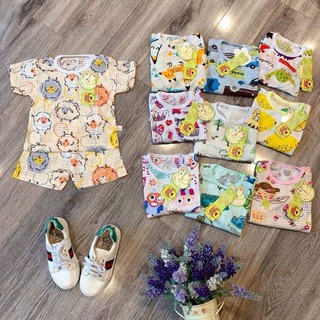 Combo 2 bộ cotton sợi tre cho bé trai bé gái