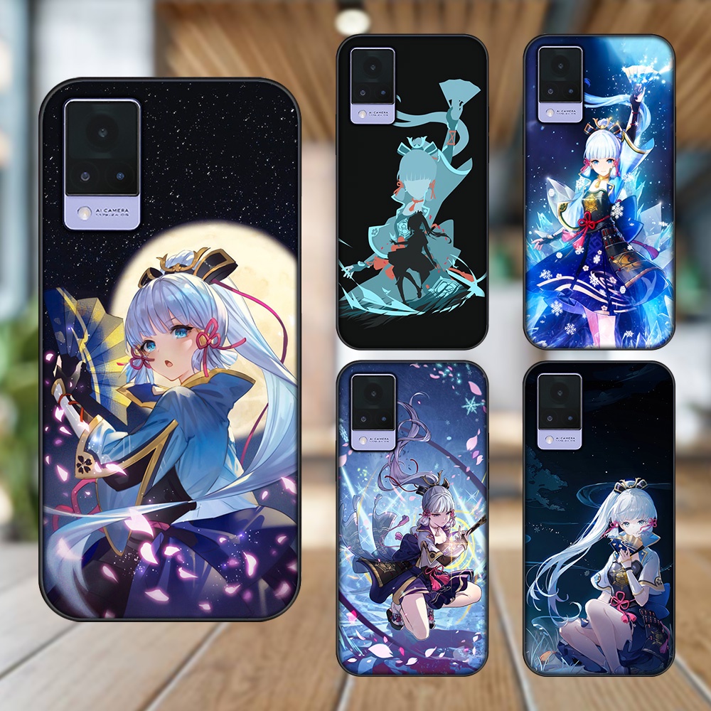 Ốp lưng Vivo V21 viền đen in hình Ayaka Genshin Impact