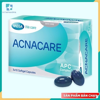 [ VITAPHARM ] ACNACARE - Viên uống hỗ trợ điều trị mụn, giảm tiết bã nhờn, đẹp da (hộp 30 viên nang mềm)