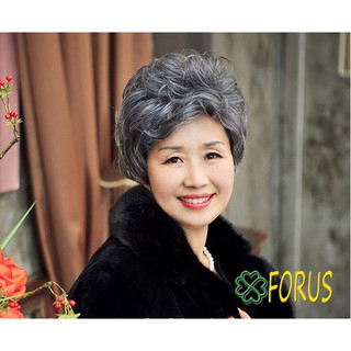  Tóc trung niên muối tiêu L002💖FREESHIP💖 tóc giả người già Sỉ 120k tặng lưới chụp tóc bộ trung niên nữ tóc giả trang 