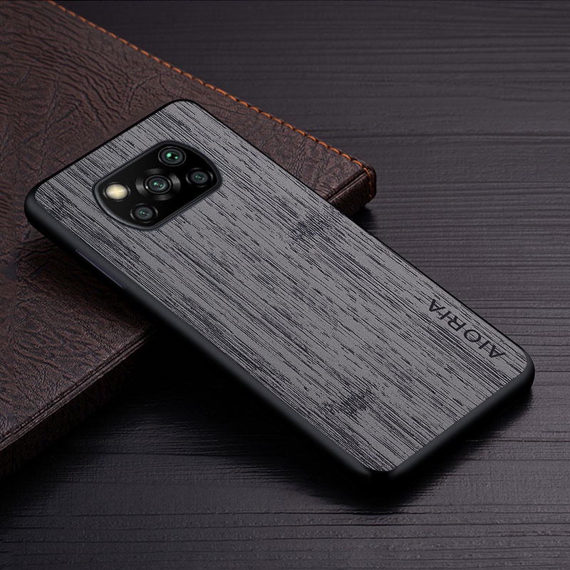Ốp Bao Da Điện Thoại Họa Tiết Vân Gỗ Cho xiaomi poco x3 nfc pro x3 gt funda xiaomi poco x3 pro