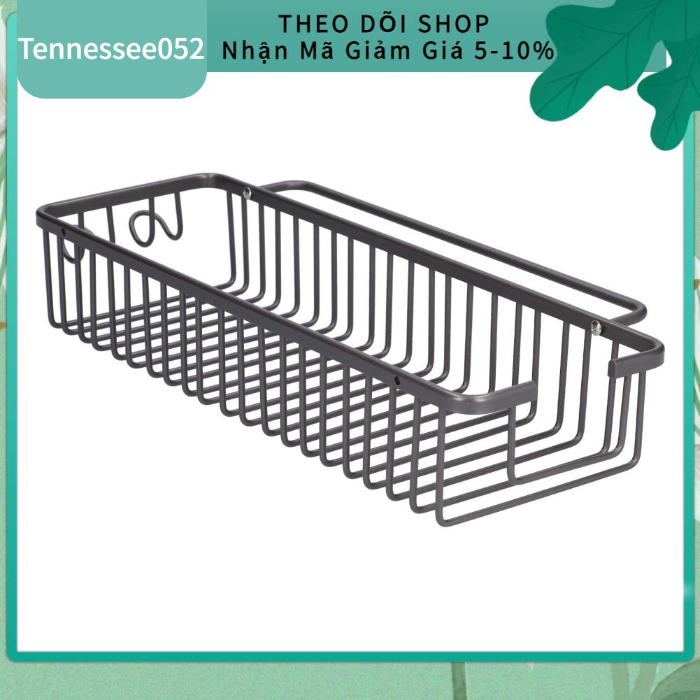 Tennessee052 Kệ giỏ đựng đồ trong phòng tắm bằng hợp kim nhôm không thấm nước Hình chữ nhật màu xám có móc treo 40cm