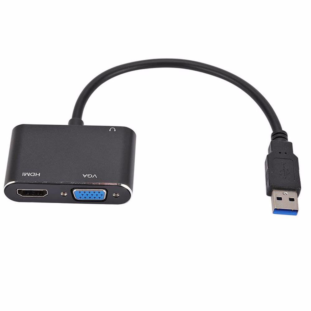 [COD] Bộ ChuyểN ĐổI USB 3.0 Sang HDMI + VGA Cho Windows 7 / 8 / 10 OS HD USB Sang VGA 4K USB Hub