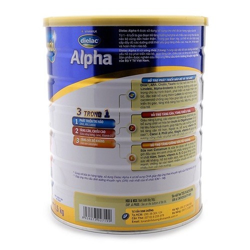 Sữa bột vinamilk dielac alpha 4 hộp thiếc 1500g - ảnh sản phẩm 2