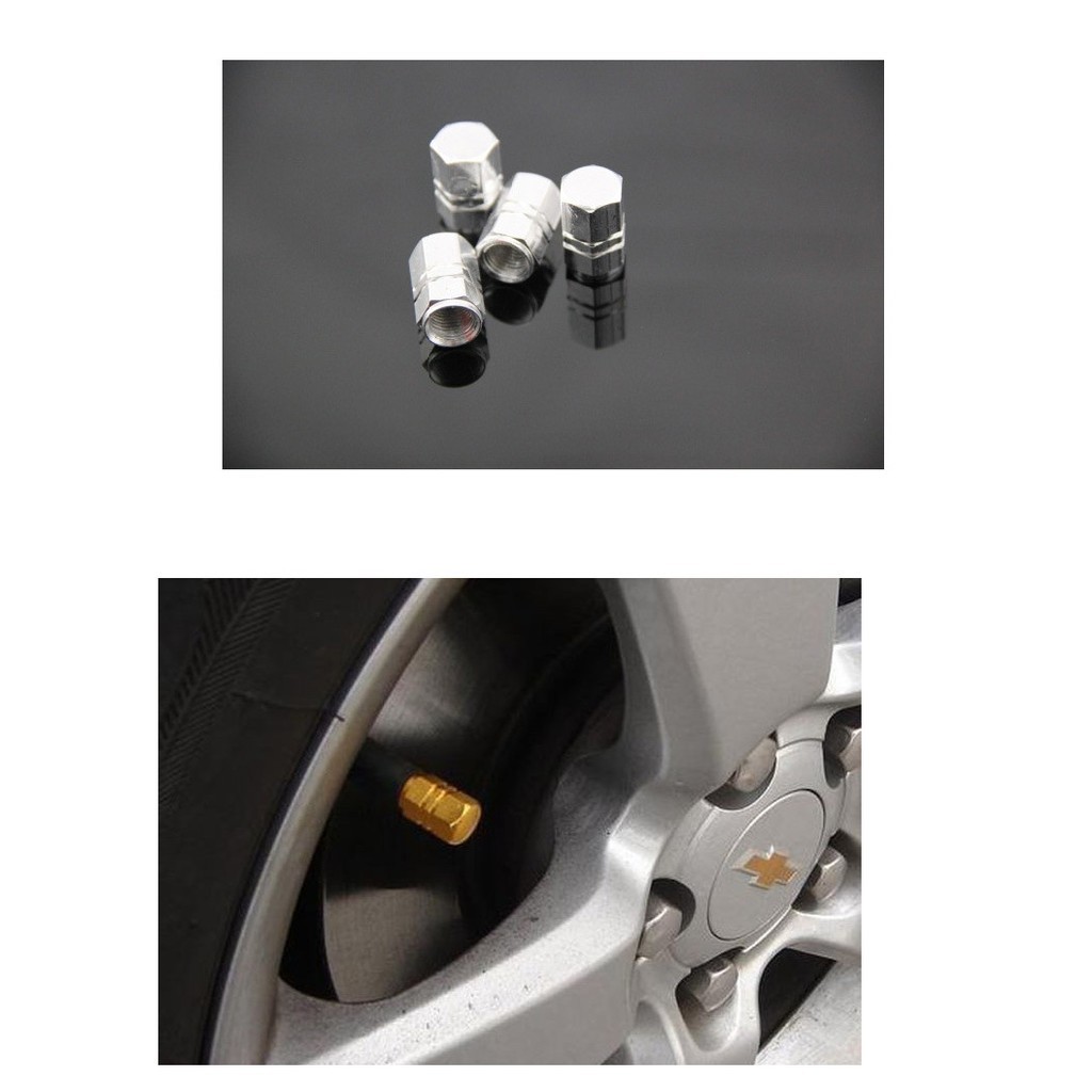 Bộ 4 ốc nhôm nắp chụp trang trí bảo vệ đầu van bơm hơi lốp bánh xe ô tô hàng chuẩn hàng chuẩn