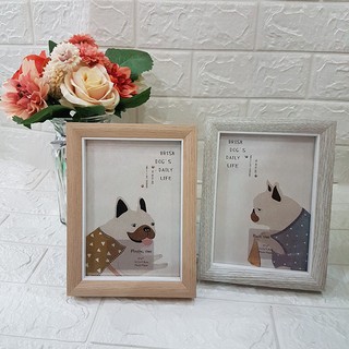 HCM - Khung ảnh gỗ viền dày tối giản hiện đại kiểu Nhật 7 inch