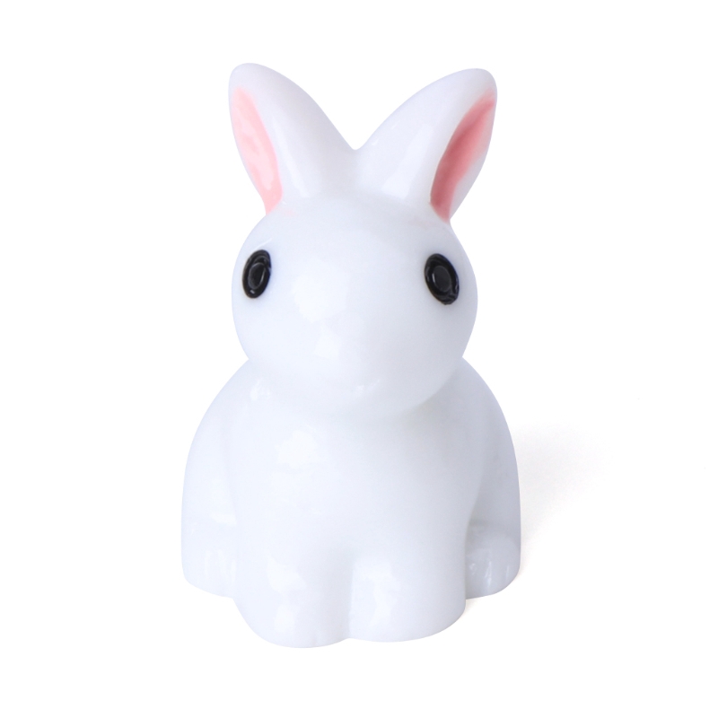 Mô Hình Thỏ Trắng Bằng Nhựa Trang Trí Vườn