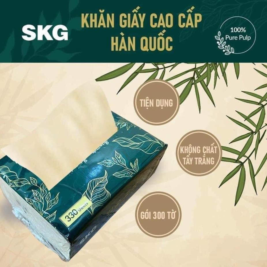 (SỈ = LẺ) THÙNG 30 GÓI GIẤY ĂN TRÚC XANH SKG HÀN QUỐC SIÊU DAI, KHÔNG TẨY TRẮNG