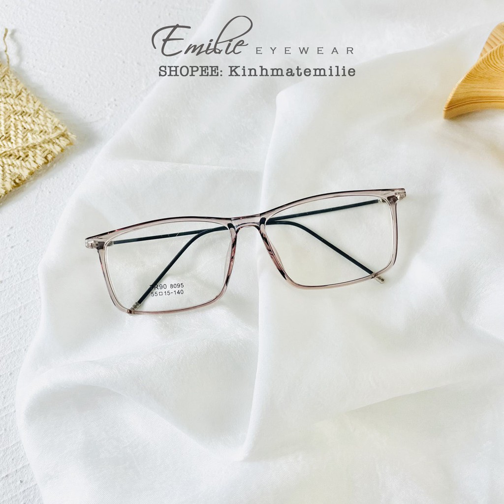 Gọng kính vuông nhựa dẻo mảnh Emilie eyewear phụ kiện thời trang 8095