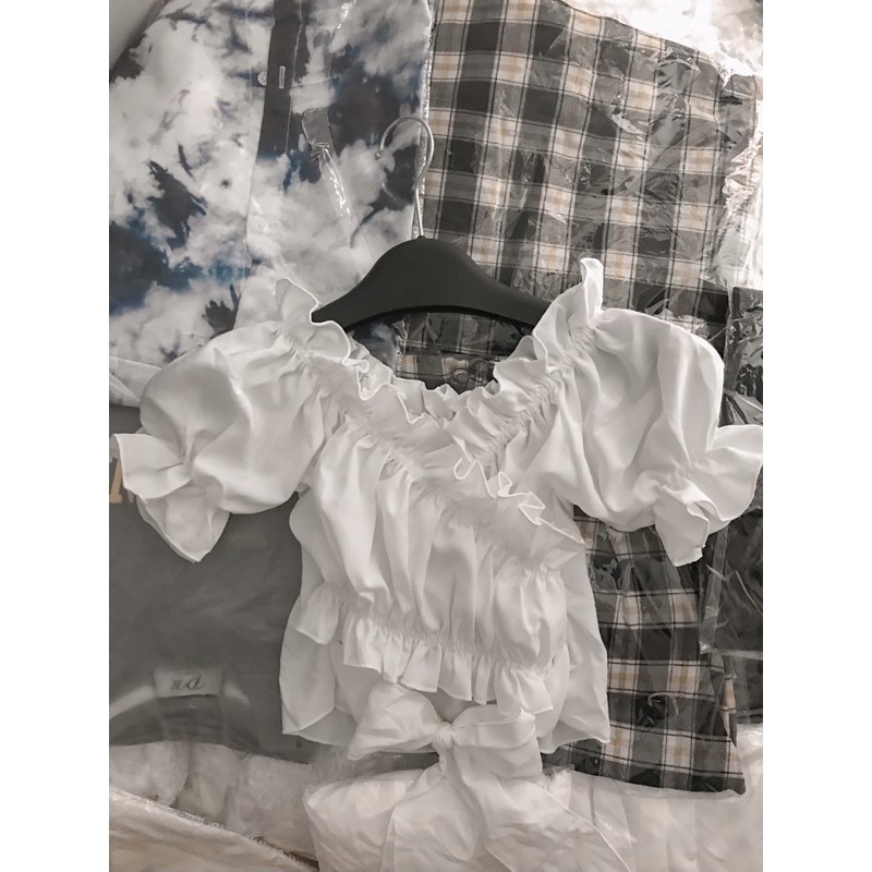 (Ảnh Thật) Áo Bánh Bèo Nữ Có Nơ Buộc Eo Xinh Xắn | BigBuy360 - bigbuy360.vn