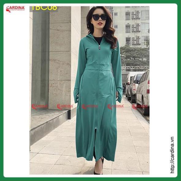 CARDINA Áo Chống Nắng Nữ Dáng Dài Liền Thân 2 Lớp Chất Thun Lạnh Cao Cấp Chính Hãng [Siêu Phẩm Chống Nắng]