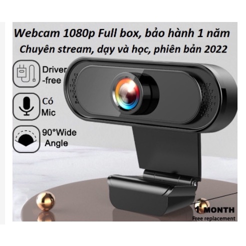 Webcam full hd 1080p] dành cho pc  có mic  full box siêu nét dùng cho pc laptop Phù hợp cho giáo viên học sinh học oline