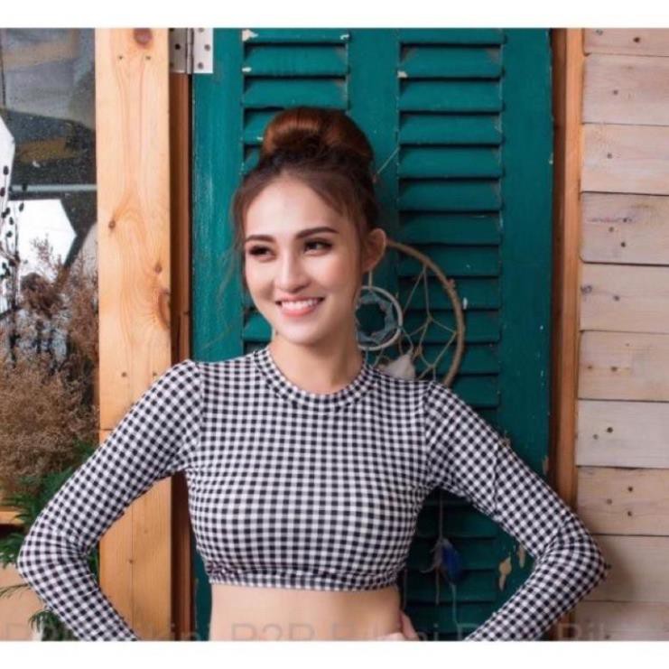 Áo Crtop Tay Dài Sẵn Mút Ngực Áo Bơi  Nữ Lẻ Nhiều mẫu  ཾ ་ | BigBuy360 - bigbuy360.vn