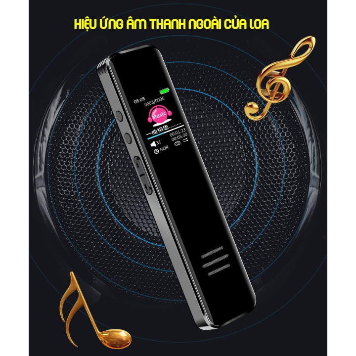 MÁY GHI ÂM MẶT KÍNH CẢM ỨNG SANG TRỌNG 299IPS BỘ NHỚ TRONG 8GB GHI ÂM NGAY CẢ KHI SẠC