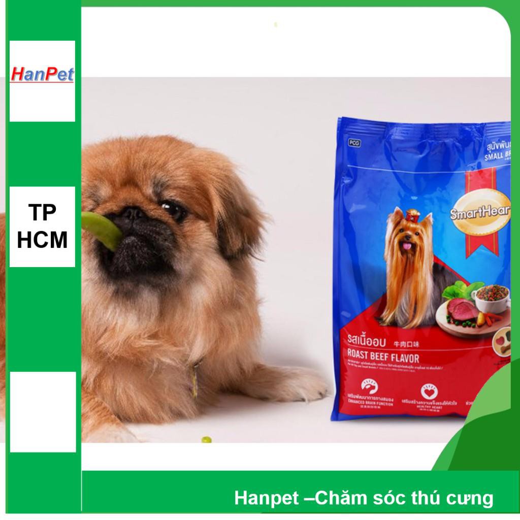 Hanpet.GV- Smartheart Gói 1,5kg (2 loại Adult và puppy) Thức ăn chó dạng hạt cao cấp cho chó tốt lông- (- 215d)