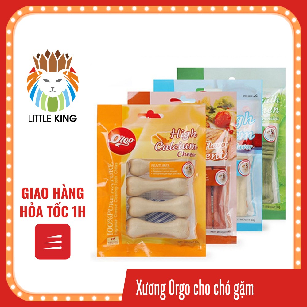 Xương gặm cho chó Orgo 90gr giúp sạch răng, thơm miệng và bổ xung canxi Little King pet shop