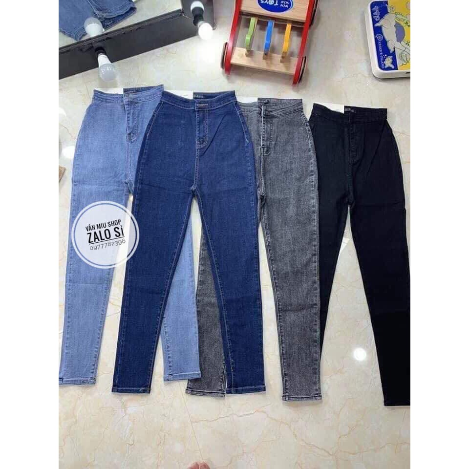 Quần jean bó cạp cao hách dáng hàng may gấu co dãn tốt có size | BigBuy360 - bigbuy360.vn
