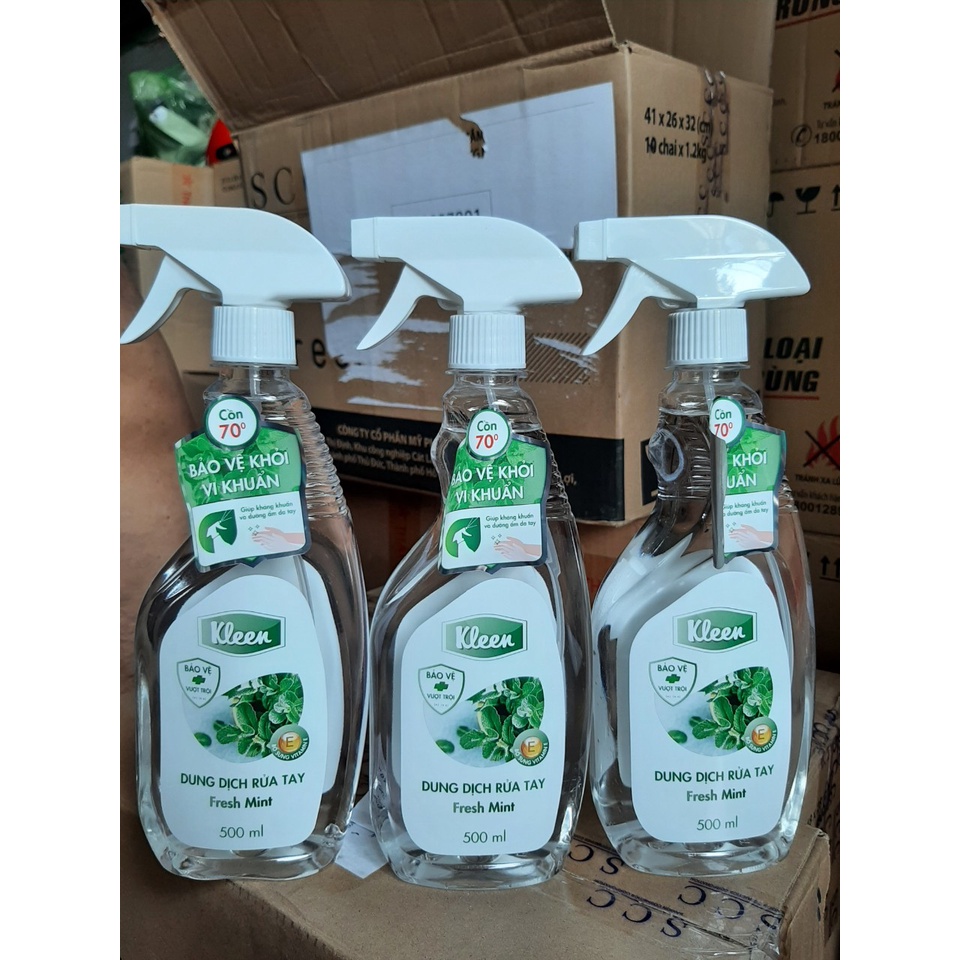 Dung Dịch Rửa Tay KLEEN 500ml Hương Bạc Hà Fresh Mint