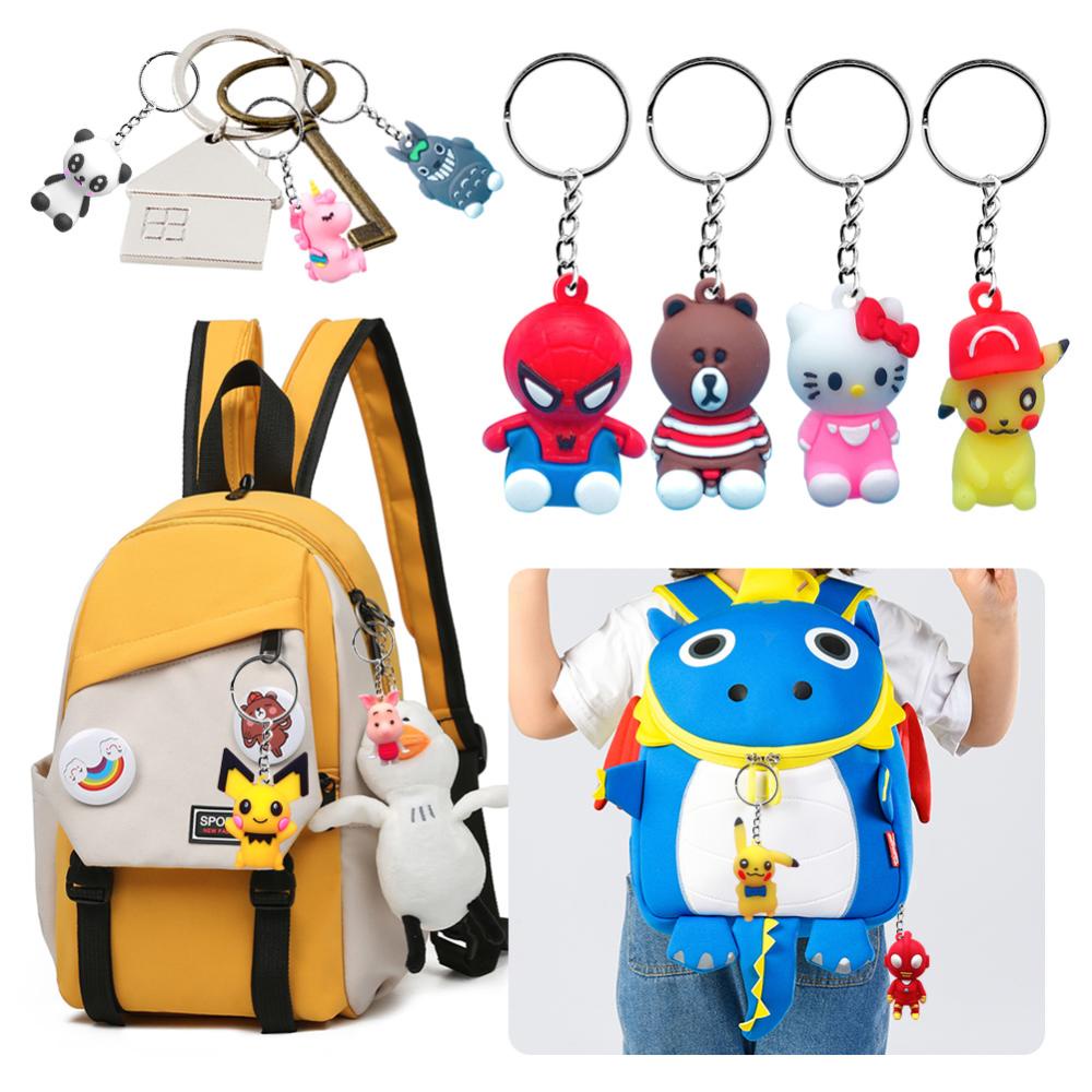 Móc Khóa PVC Họa Tiết Quái Vật Hoạt Hình Dễ Thương H2J5