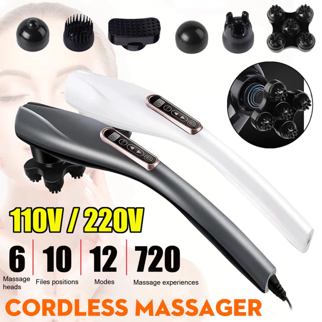 Máy Massage Toàn Thân Không Dây YT-1706AL, rung mạnh, bền bỉ, giảm đau nhức, Tặng 6 đầu massage toàn thân đa năng