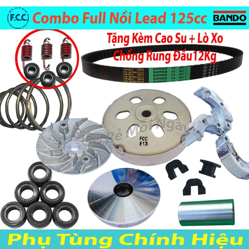 Combo Full Bộ Nồi Trước, Nồi Sau, Dây Coroa, Bi Nồi Honda Lead 125cc, 150cc, SH Mode