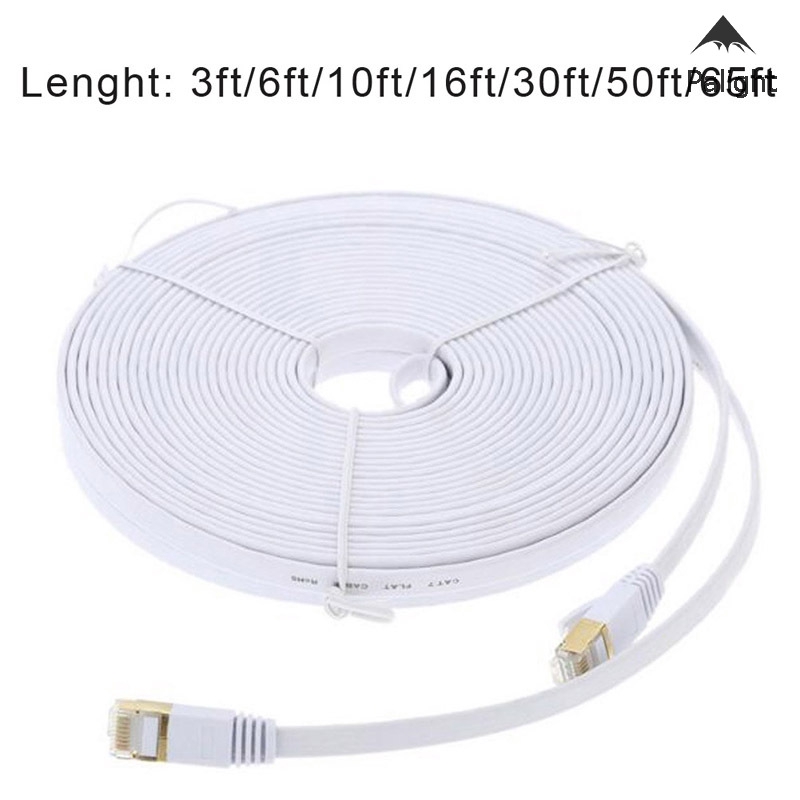 Dây cáp Ethernet RJ45 mạ vàng sợi dẹt màu trăng