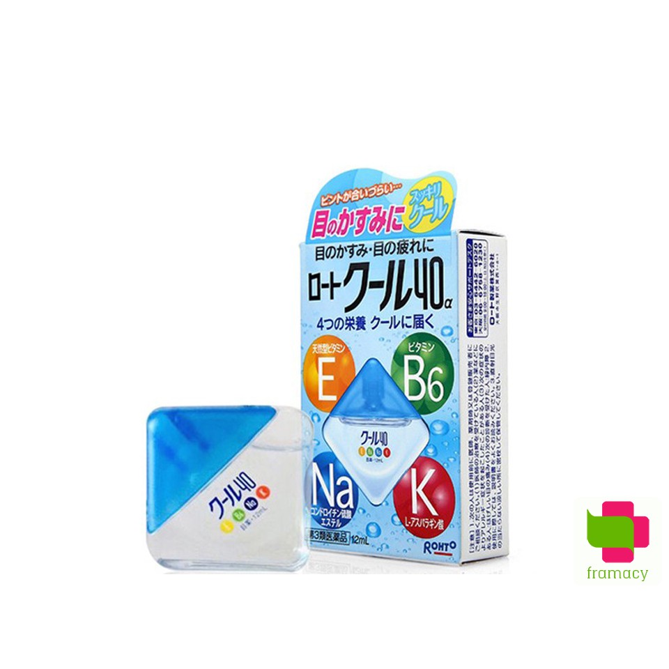 Nước nhỏ mắt Rohto Vita 40 (Xanh mát lạnh/ Vàng mát vừa 12ml)/Sancoba (5ml) phục hồi thị lực cho người cận, Nhật Bản