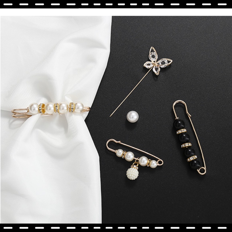 Ghim cài thắt lưng trang phục bằng kim loại đính ngọc trai thời trang cho nữ trâm ghim nhỏ