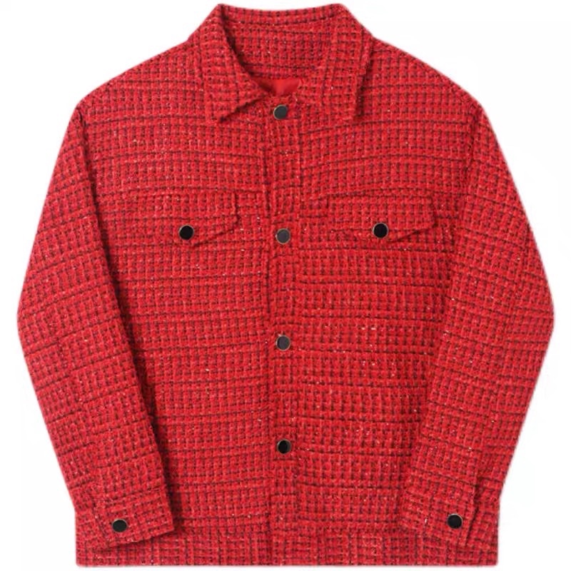 ÁO KHOÁC DẠ TWEED ĐỎ CHO NAM |TAHISHOP|