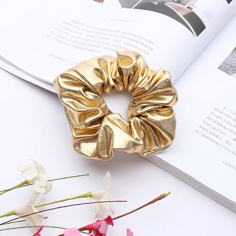 Dây Buộc Tóc Cao Su Giả Da Bản Rộng 10cm Co Giãn Cho Nữ
