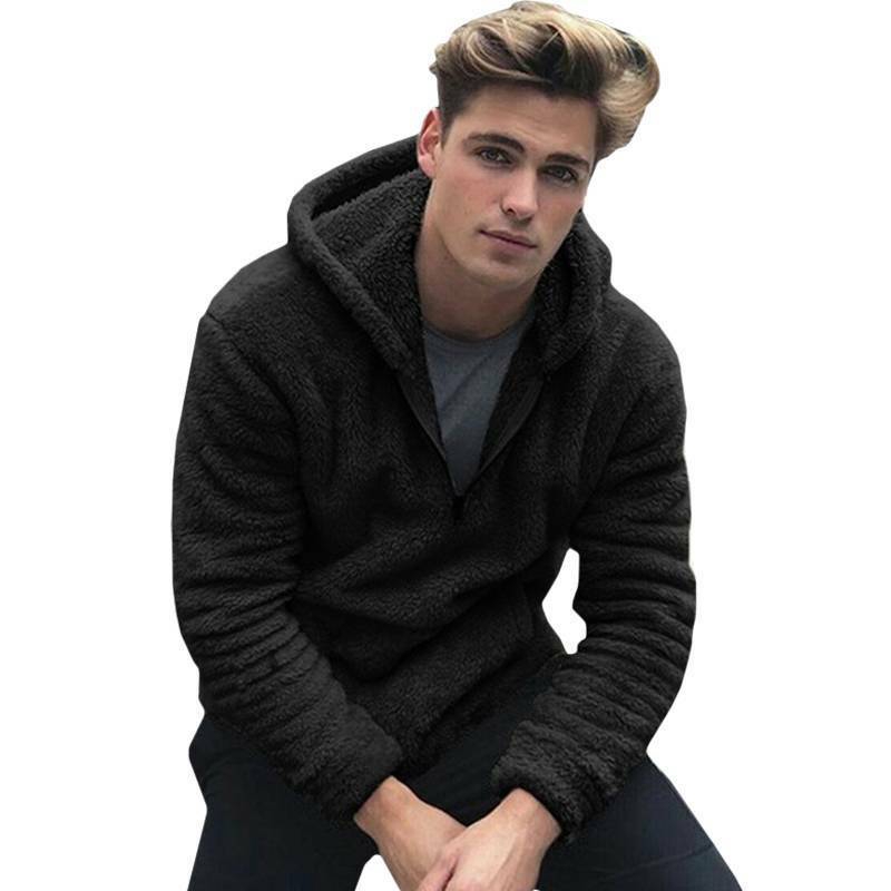 Áo khoác hoodie lông cừu giữ ấm dành cho phái mạnh | BigBuy360 - bigbuy360.vn