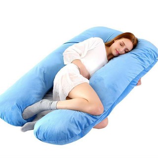Gối Ôm Bầu Chữ U Vải Nhung Cao Cấp  BABINA