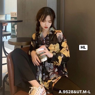 Áo sơmi von hoa dài tay - UT
