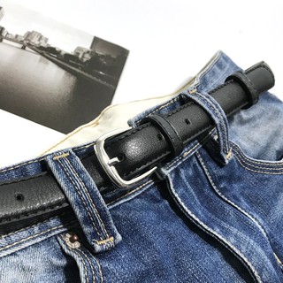 Thắt lưng da bản hẹp thời trang Hàn Quốc sành điệu cho nam nữ