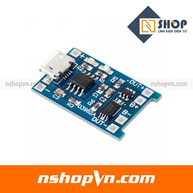 Mạch sạc pin TP4056 có IC bảo vệ cổng micro