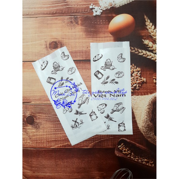 100 Túi Giấy Đựng Bánh Mì Truyền Thống Họa Tiết Xe Bánh Mì size 240x100x40mm - Giấy thực phẩm Kraft ĐL 45gms | BigBuy360 - bigbuy360.vn