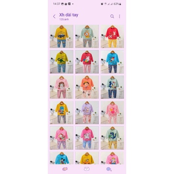 Bộ cotton xuất hàn bé trai / bé gái nhí / nhỡ / đại