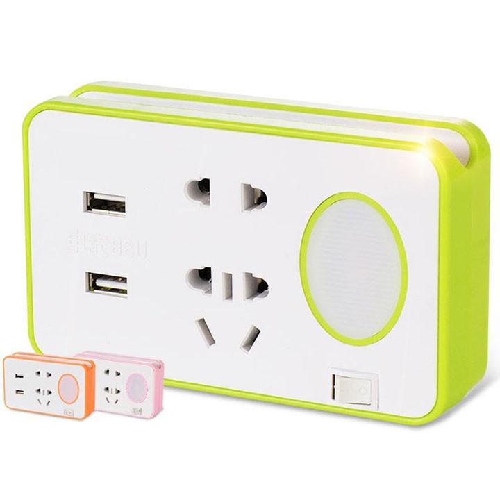 Ổ Cắm Điện Đa Năng Kiêm Đèn Ngủ có Cổng Sạc USB và Giá đỡ điện thoại Chính Hãng Digitech - Tặng kèm ổ cắm chuyển đOCDUSb