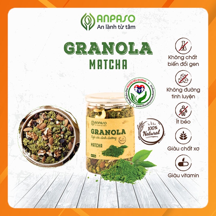 Ngũ Cốc Dinh Dưỡng Granola vị Matcha 300g