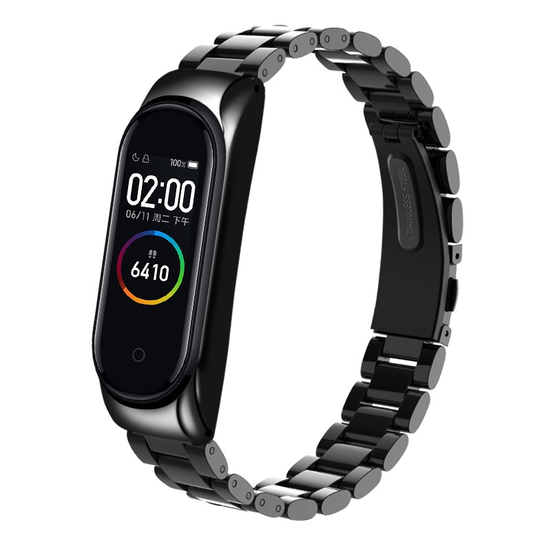 Dây Đeo Thay Thế Chất Liệu Kim Loại Dạng Lưới Thời Trang Cho Xiaomi Mi Band 7 6 5 Mi Band 3 4
