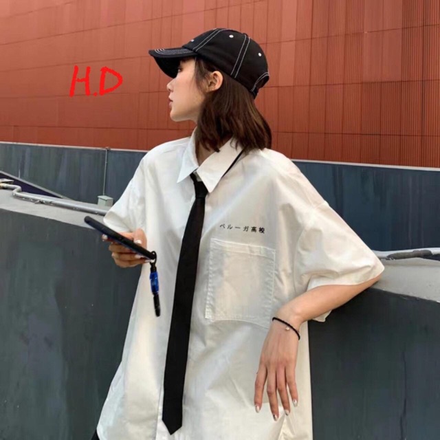 Áo sơ mi cộc tay chữ nhật HĐ12
