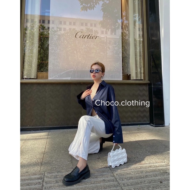 [Mã FAMARAL1 giảm 10K đơn 50K] Áo somi tay dài nữ màu Xanh Navy (Kèm ảnh thật) | BigBuy360 - bigbuy360.vn